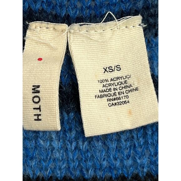 Anthropologie Moth Open Knit Cardigan Sweater Long Striped Duster XS/S Western - Picture 9 of 12